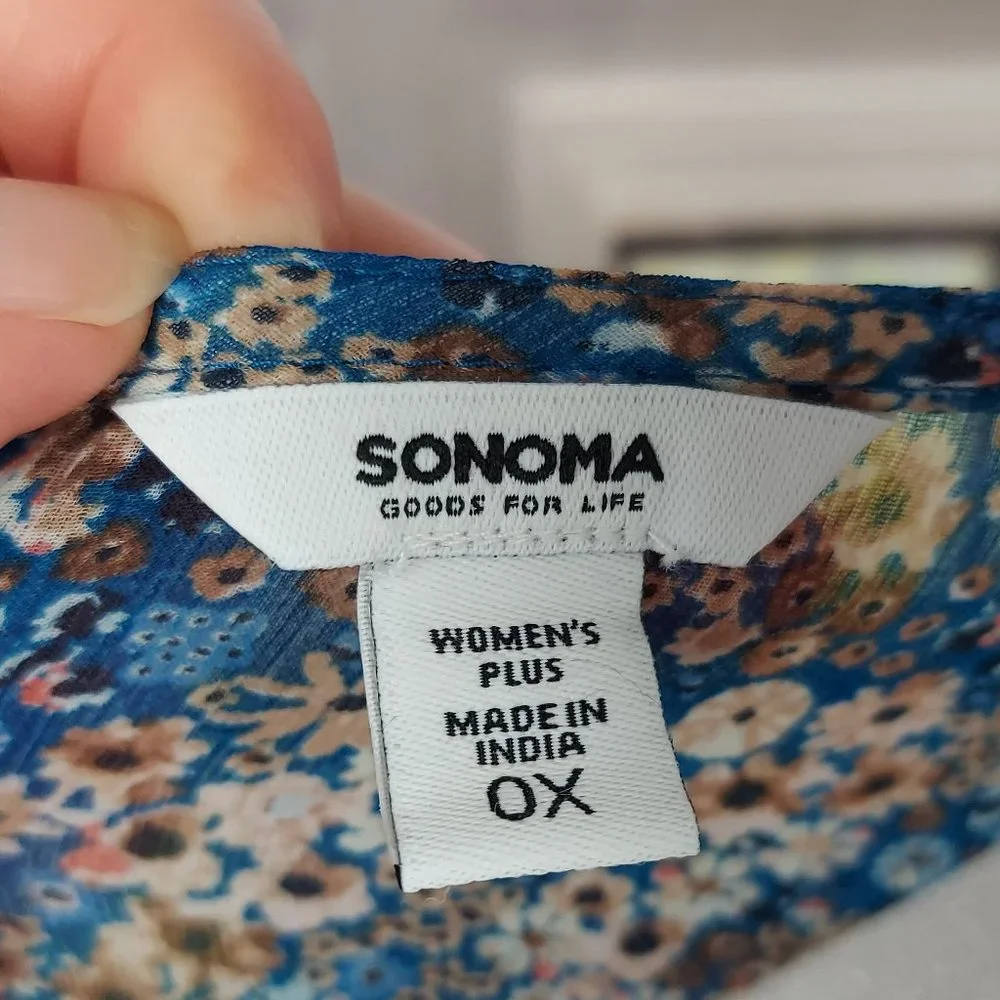NWT SONOMA RUFFLE TIERED FLORAL DUSTER (PLUS SIZE)